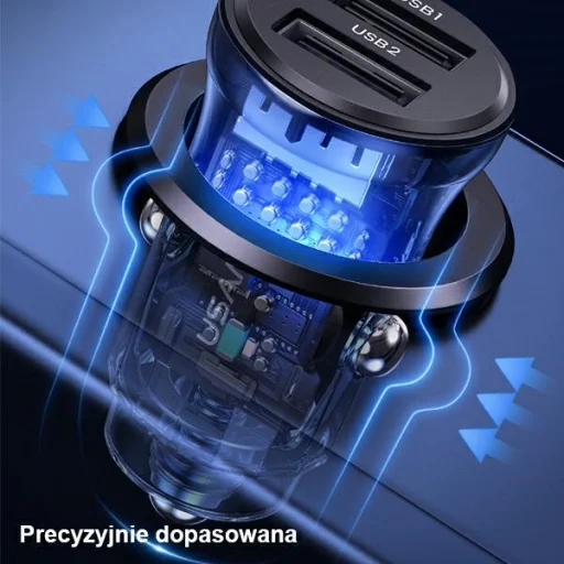 USAMS C31 autós töltő 3A 2xUSB-A Gyors Töltés kék CC162CC02 (US-CC162) - 9