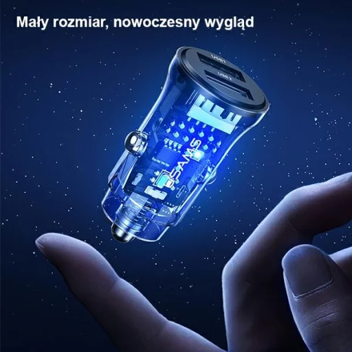 USAMS C31 autós töltő 3A 2xUSB-A Gyors Töltés kék CC162CC02 (US-CC162) - 5