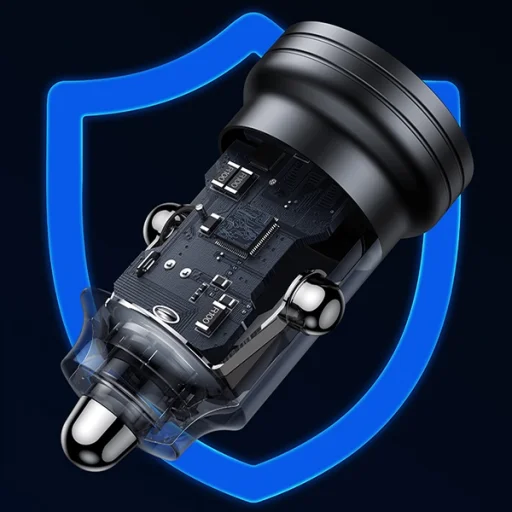 USAMS autós töltő C35 USB+USB-C 45W Gyors Töltés fekete CC175CC01 (US-CC175) - 9