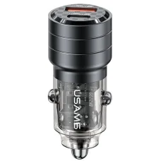 USAMS autós töltő C36 USB+USB-C 95W Gyors töltés fekete CC176CC01 (US-CC176)