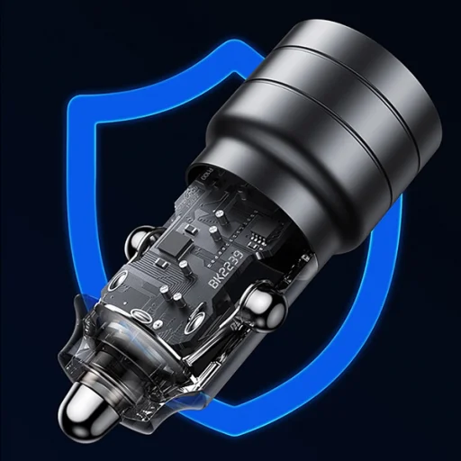 USAMS autós töltő C36 USB+USB-C 95W Gyors töltés fekete CC176CC01 (US-CC176) - 9