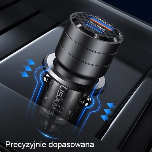 USAMS autós töltő C36 USB+USB-C 95W Gyors töltés fekete CC176CC01 (US-CC176) - 10