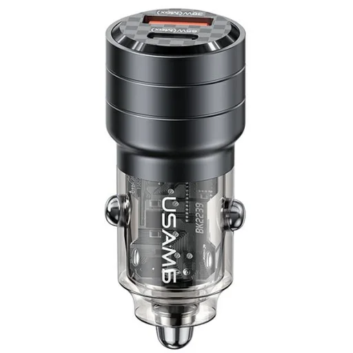 USAMS autós töltő C36 USB+USB-C 95W Gyors töltés fekete CC176CC01 (US-CC176) - 1