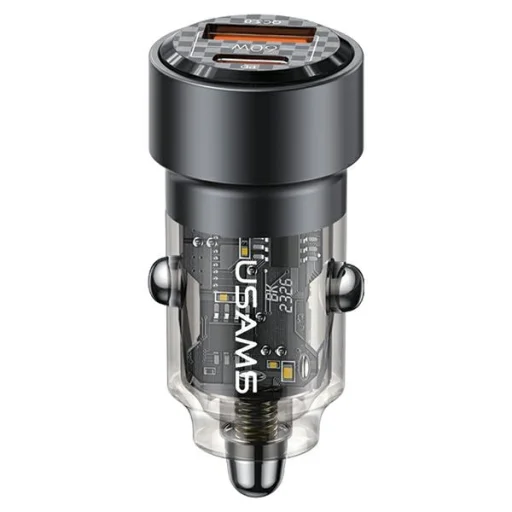 USAMS Autós Töltő C39 USB+USB-C 60WFoi gyors töltés fekete CC208CC01 (US-CC208) - 1