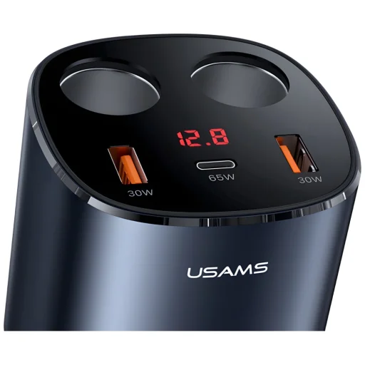 USAMS Autós Splitter 2xUSB-A / 1xUSB-C C28 245W szürke CC151TC01 (US-CC151) - 3