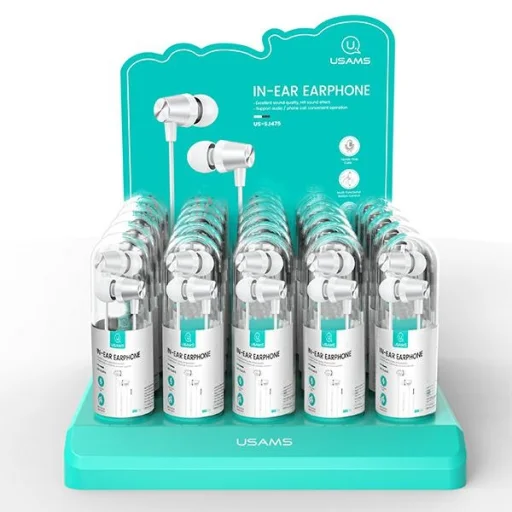 USAMS EP-42 3,5 mm-es fülhallgató készlet, 30 darab, fehér SJ475HSTZ02 - 1