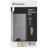 Verbatim USB-C Hub Adapter - USB-C/3xUSB-A 3.0/HDMI/Ethernet/SD/microSD alumínium 49142 thumbnail