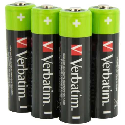 Verbatim Újratölthető Akkumulátor NiMH AA 2500mAh Prémium HR6 4db fekete - 1
