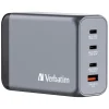 Verbatim GaN 240W Fali Töltő 3xUSB-C/USB-A + EU/UK/US Adapter GNC-240 32205