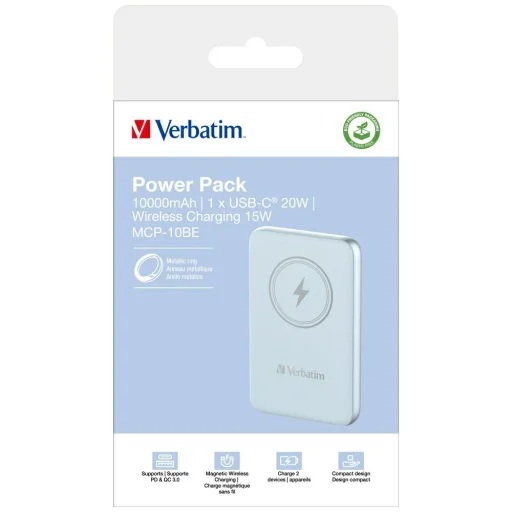 Verbatim Vezeték nélküli Mágneses Power Bank 'n' Go 15W 10000mAh kék 32247 - 6