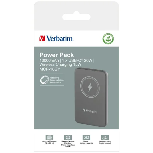 Verbatim Vezeték nélküli Mágneses Powerbank `n` Go 15W 10000mAh szürke 32249 - 6
