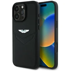 Aston Martin HC Leather Victory Design iPhone 16 Pro tok fekete