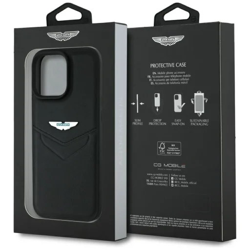 Aston Martin HC Leather Victory Design iPhone 16 Pro tok fekete - 8