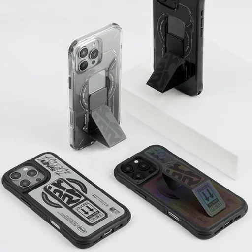  iPhone 16 Pro Max 6.9" mágneses töltő tartóállvány króm Skinarma tok Kira Kobai tok - 8