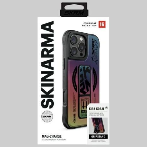  iPhone 16 Pro Max 6.9" Skinarma Kira Kobai Mágneses Töltő Állvány hologram tok - 6