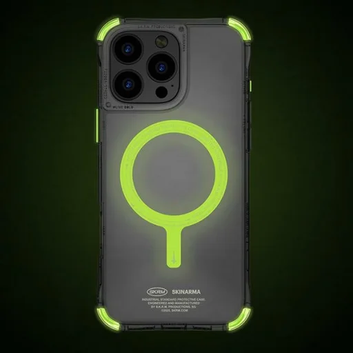  iPhone 16 Pro Max 6.9" Skinarma Saido mágneses töltésre alkalmas zöld (nightglow) tok - 5