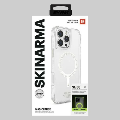  iPhone 16 Pro Max 6.9" Skinarma Saido mágneses töltésre alkalmas zöld (nightglow) tok - 6