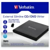 Verbatim Külső Slimline CD/DVD Író USB-A + USB-A/USB-A to USB-C Kábel fekete 98938 thumbnail