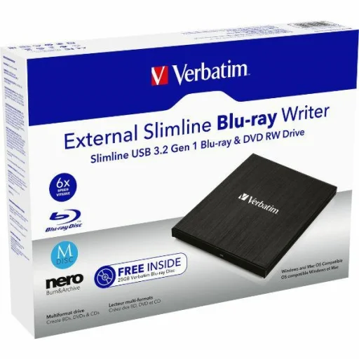 Verbatim Külső Slimline Blu-ray Író + USB 3.0 Kábel fekete 43890 - 4