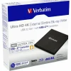 Verbatim Külső Slimline Blu-ray Ultra HD 4K Író + USB-C/USB-A Kábel fekete 43888 - 4