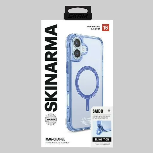 Skinarma Saido iPhone 16 6.1" mágneses töltés kék tok - 5