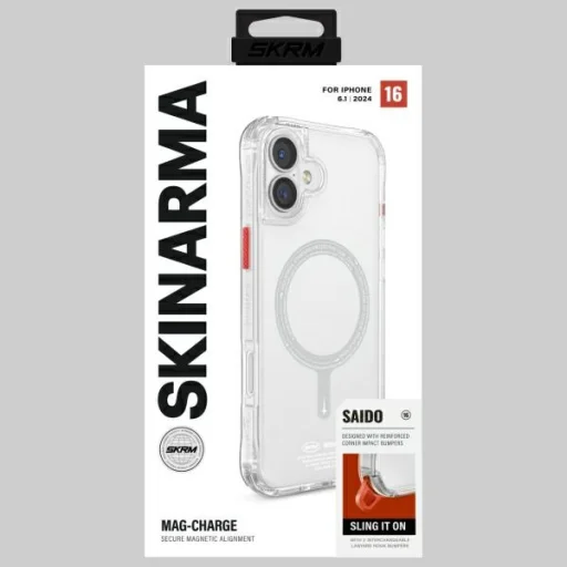 Skinarma Saido iPhone 16 6.1" mágneses töltésre alkalmas átlátszó tok - 6