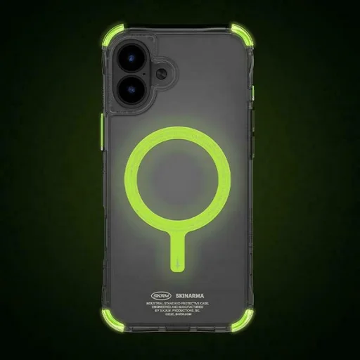 Skinarma tok Saido iPhone 16 6.1" Mágneses Töltés zöld (niteglow) tok - 5