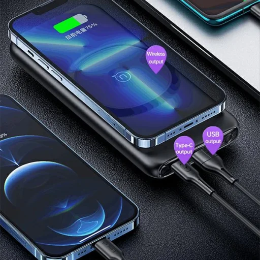 USAMS power bank PB62 10000mAh 20W QC3.0+PD mágneses vezeték nélküli Gyors Töltés fekete 10KCD17101 (US-CD171) - 6