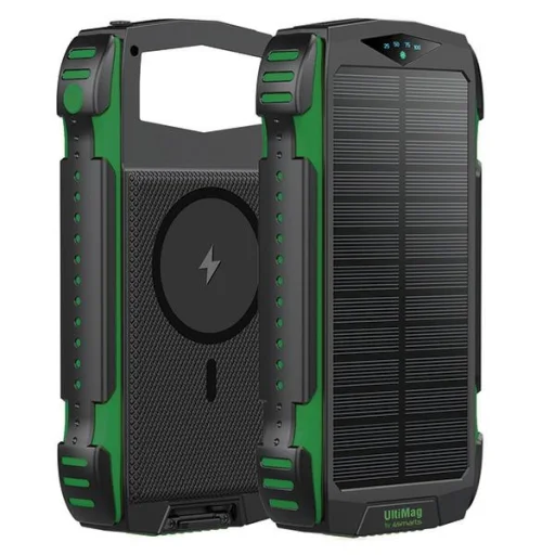 4smarts Powerbank Solár TitanPackRugged UltiMag 20000mAh zöld 540244 - 1