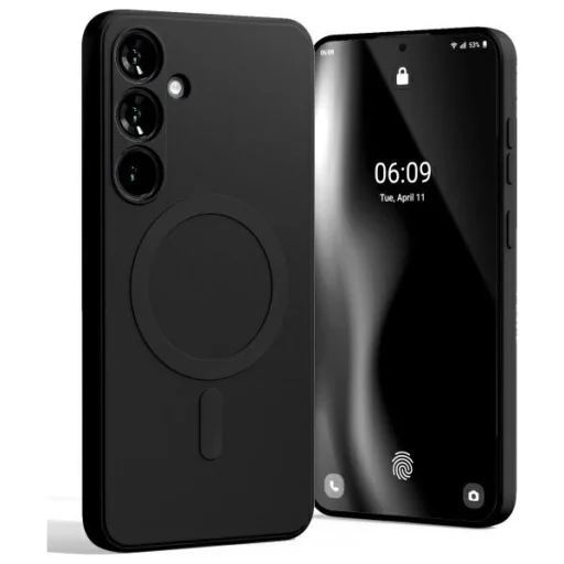 Mercury MagSafe részben szilikon tok Samsung Galaxy S24 FE S721 fekete tok - 1