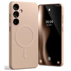 Mercury MagSafe Félig-Szilikon Samsung Galaxy S24 Plus pink homok tok