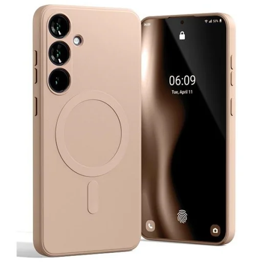 Mercury MagSafe Félig-Szilikon Samsung Galaxy S24 Plus pink homok tok - 1