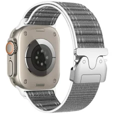 Beline Szőtt Nylon Diagonál Stílusú Ejtőernyős Szíj Apple Watch 42/44/45/49mm Szürke szíj