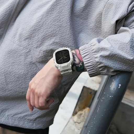Skinarma Szíj+Tok Mecha 2in1 Apple Watch 49mm világosszürke - 6