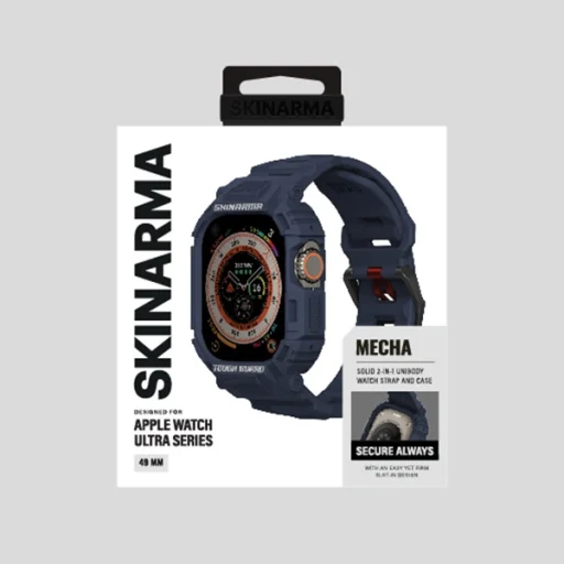 Skinarma Szíj+Tok Mecha 2 az 1-ben Apple Watch 49mm tengerészkék tok - 4
