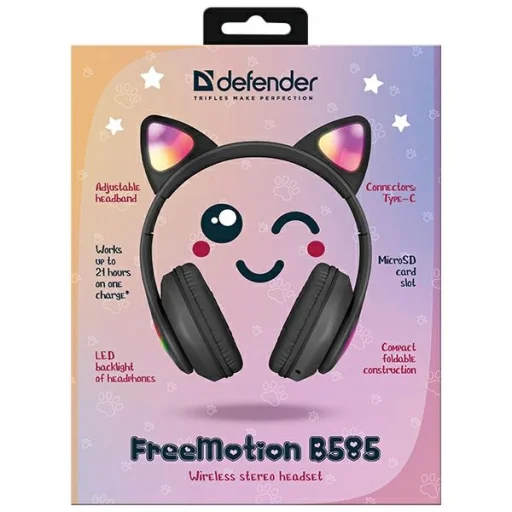 Defender Bluetooth fejhallgató Freemotion B585 LED fekete (63586), - 10