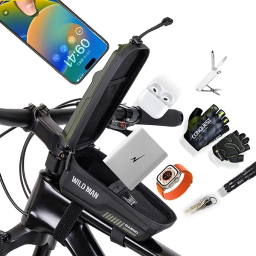 WILDMAN GX200 kerékpár vázra szerelhető táska/zsák/kerékpártartó zöld - 5