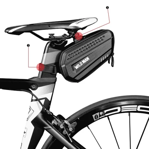 WILDMAN LES7 nyereg alatti táska kerékpárokhoz, fekete - 5
