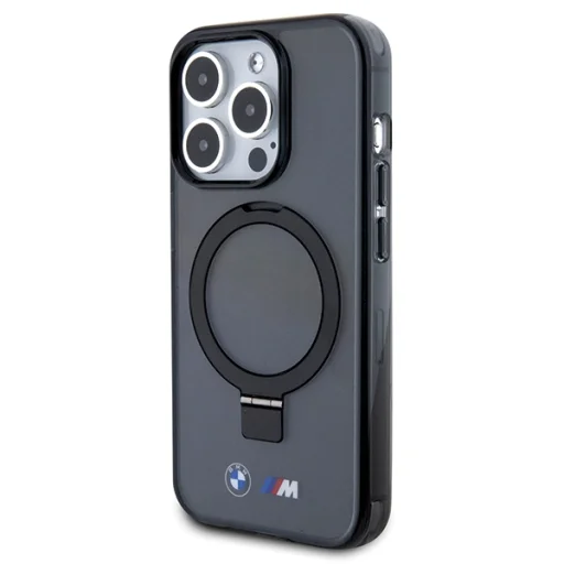  Apple iPhone 15 Pro 6.1" fekete keménytok BMW BMHMP15LURSK Ring Stand M Collection MagSafe tok - 2