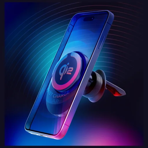 3MK Hardy AeroCharger 15W MPP Qi2 fekete indukciós töltő - 3