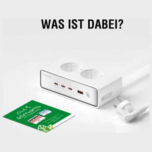 4smarts 6 az 1-ben 65W GaN fehér hosszabbító - 3