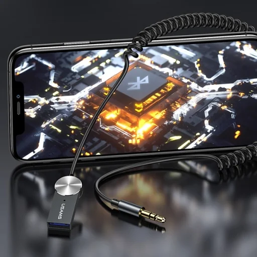 USAMS Bluetooth 5.0 Audio Adapter USB-AUX szürke/fényes SJ464JSQ01 (US-SJ464) - 5