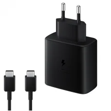 Hálózati Töltő Samsung EP-TA845 + DA705BBE, 45W, 4.05A, 1 x USB-C, USB-C kábellel, Fekete