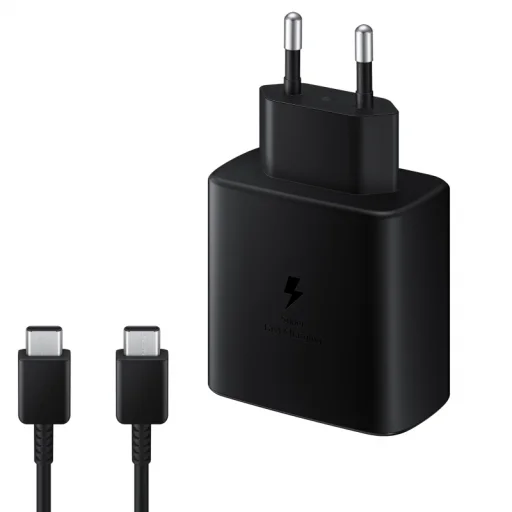 Hálózati Töltő Samsung EP-TA845 + DA705BBE, 45W, 4.05A, 1 x USB-C, USB-C kábellel, Fekete - 1