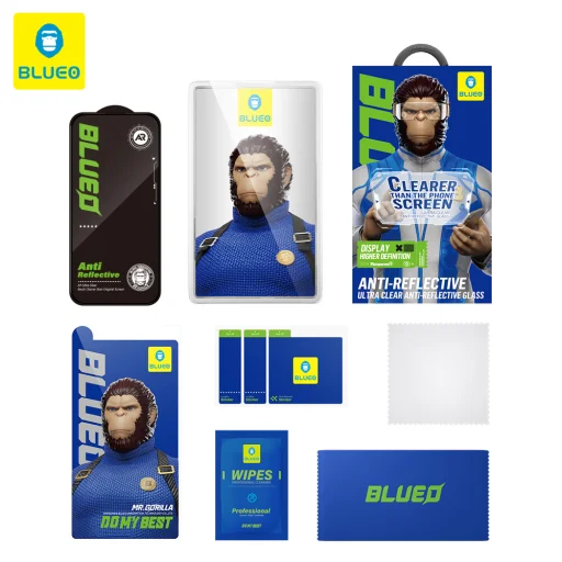 Blueo - Tükröződésmentes HD Üveg - iPhone 14 Pro Max - Fekete - 7