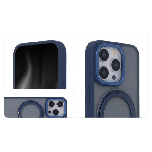 iPhone 13 6,1" sötétkék Secure Spinning Mag tok - 4