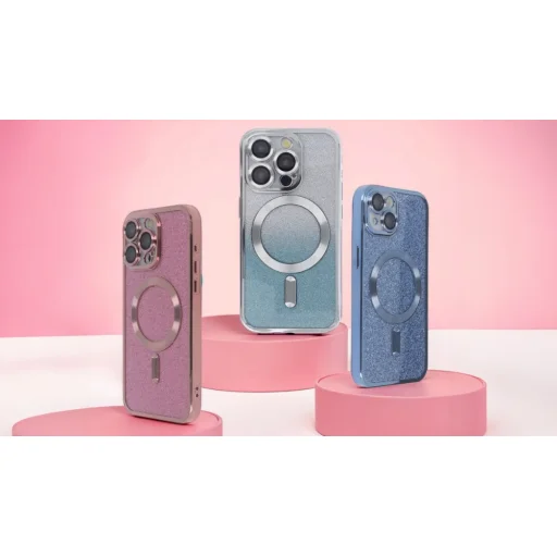 SparkleFlex Mag iPhone 15 Plus 6,7" ezüst átmenetes tok - 5