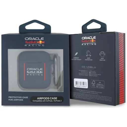 Red Bull Szilikon Logo és Vonalak tok AirPods 1 / 2 sötétkék - 3