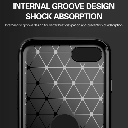 iPhone SE 2, SE 2020 / iPhone SE 3, SE 2022 - TechSuit - Carbon Silicone - Fekete tok - 6