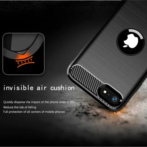 iPhone SE 2, SE 2020 / iPhone SE 3, SE 2022 - TechSuit - Carbon Silicone - Fekete tok - 5